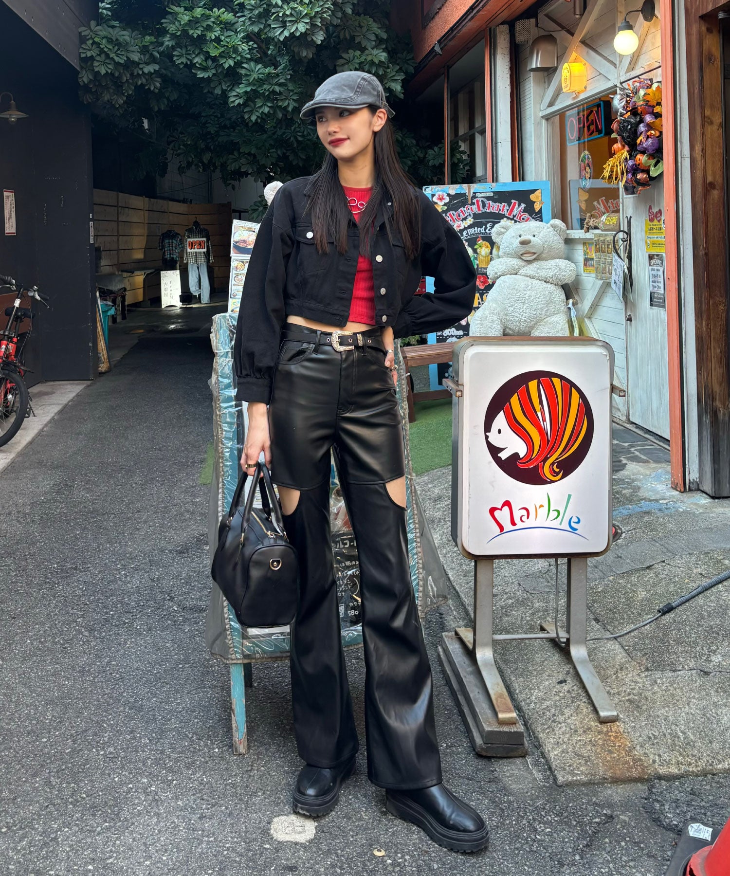 サイドカットレザーフレアパンツ【iori_2038】 – NOTRE émor