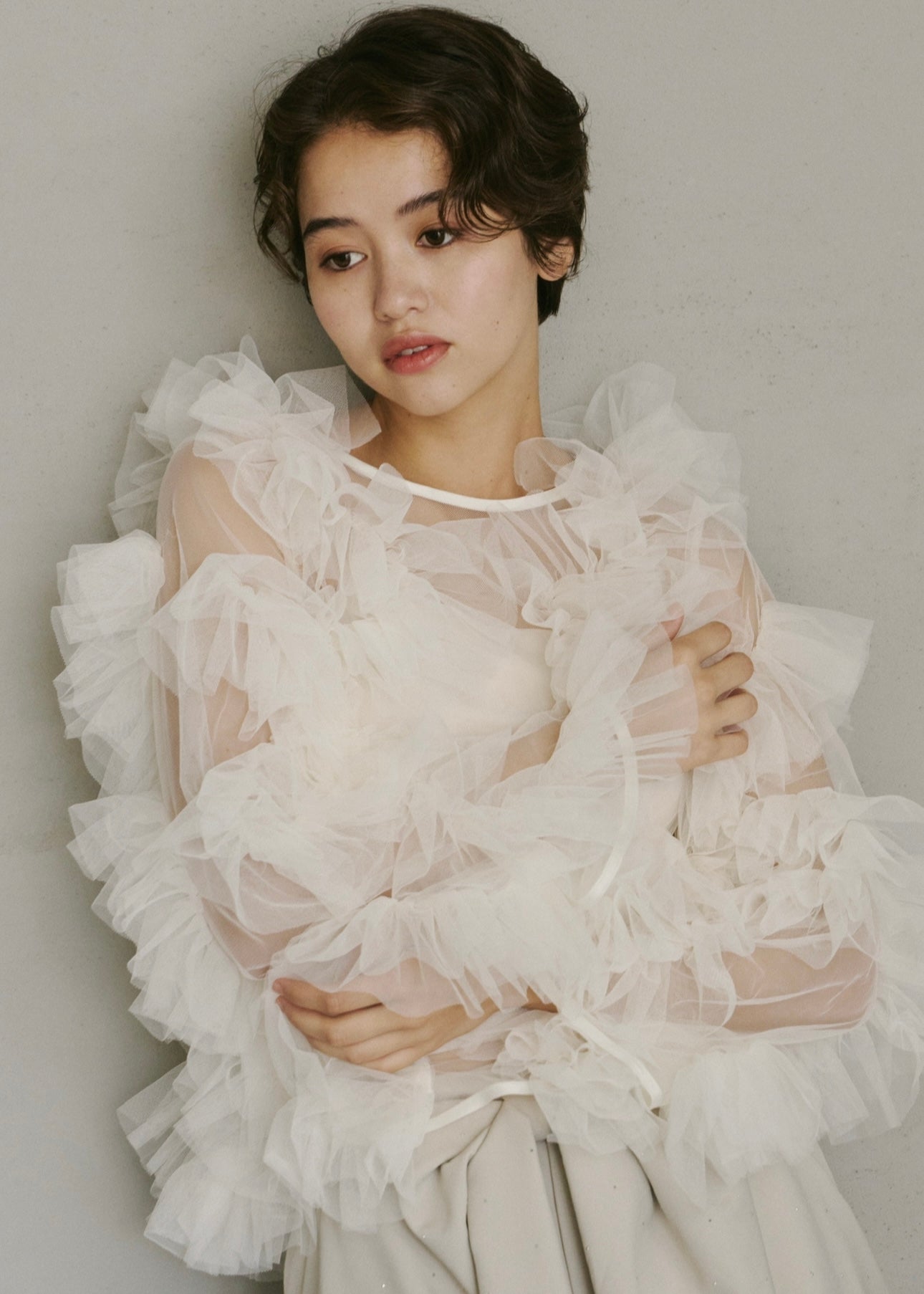 NOTREemor asymmetry tulle tops ノートルエモア NOTREemor ノートルエモア asymmetry tulle tops . - メルカリ
